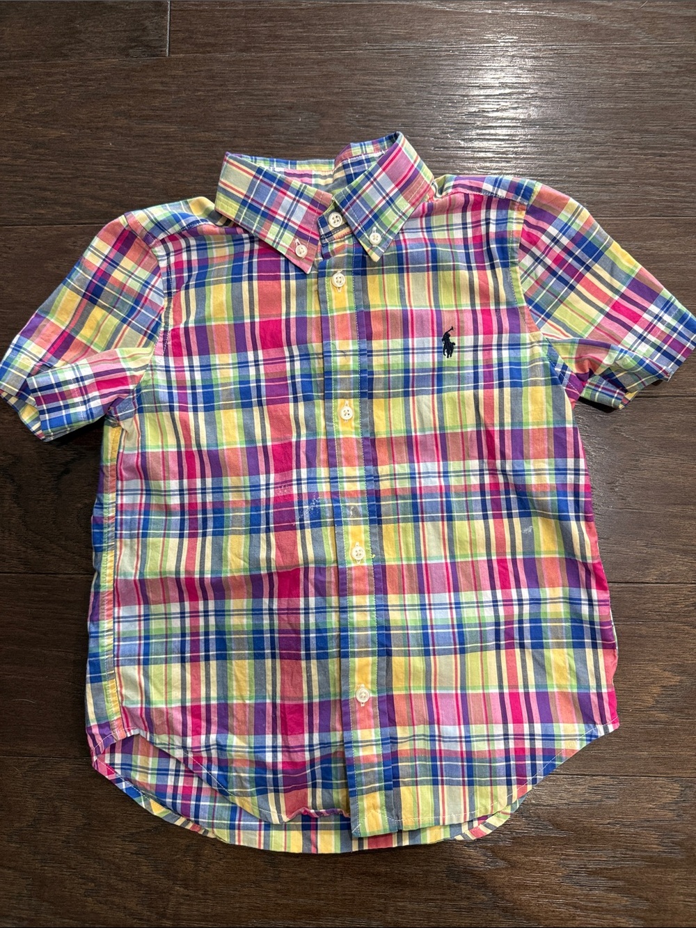 Polo Ralph Lauren Toddler Boys Multicolor Madras Plaid Button Down Shirt 3T